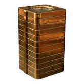 Italian gold-plated bottle cooler, architectural ribbed design.