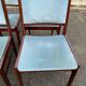8 Scandinavian chairs in solid teak and blue velvet from the 1960s