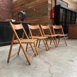 Set of 4 80'S caned folding chairs