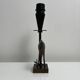 Bronze lamp base with fish decoration in Art Deco style Reussner Switzerland