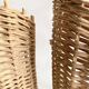 Duo de lampes rotin, câbles tissu neuf 2x2M