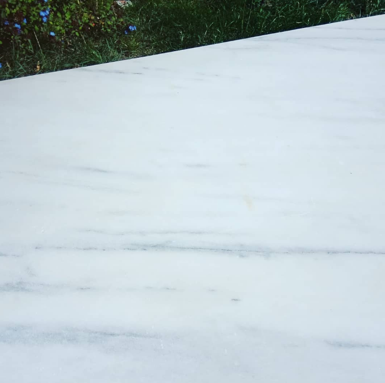 Marble and cast iron bistro table