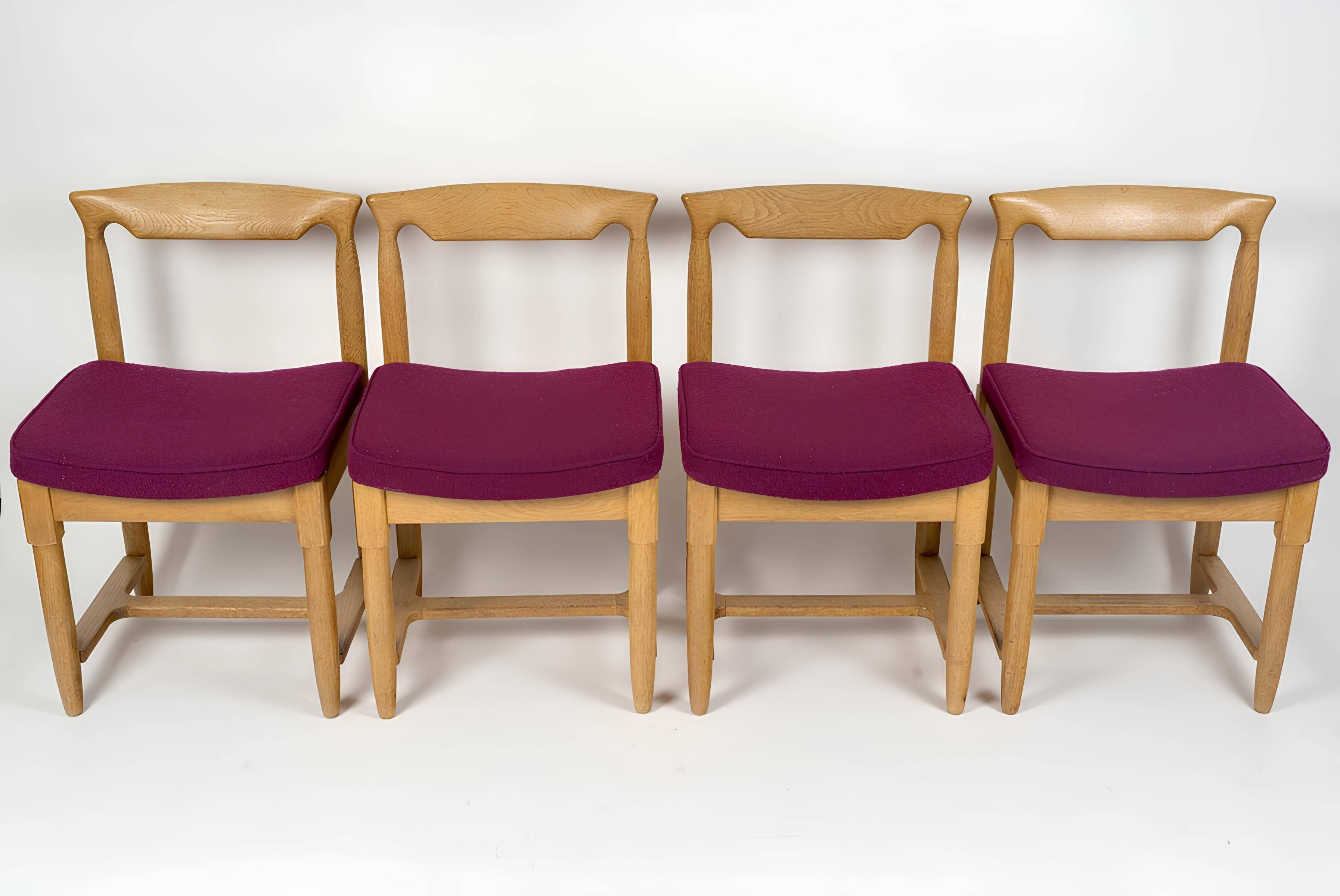 Guillerme and Chambron for Your Home, Set of 4 chairs 1960s