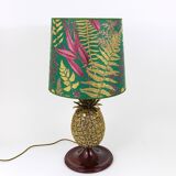 Hollywood Regency pineapple table lamp in brass by Mauro Manetti, Italy, 1970s.