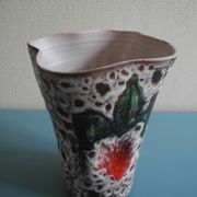 ceramic vase Vallauris fat lava vintage deco glazed ceramic vase 50s