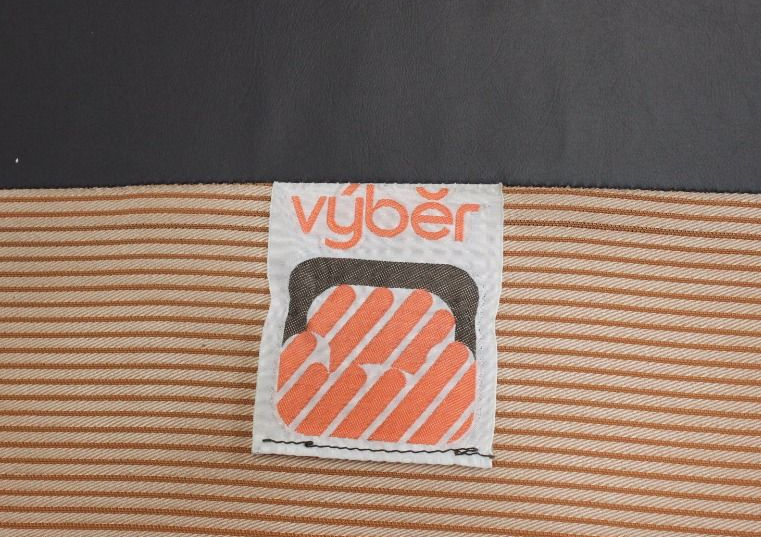 Armchair brown leather of Výber Republic Czech 1970 s