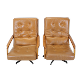 Ensemble de 2 fauteuils en cuir Eugen Schmidt  pour Soloform