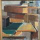 Swedish Oil on Canvas – “Cubist Rooftops” by Gustav Adolf Johansson