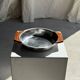 Shallow dish in stainless steel and wood H4 D20