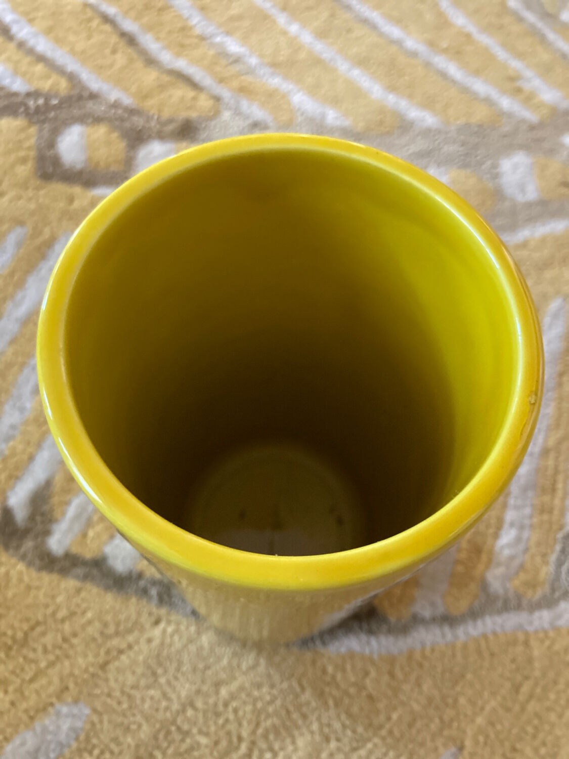 Yellow ceramic roller vase