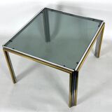 Mid-Century Modern chrome and brass side table, Romeo Rega style. 70s