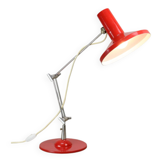 Lampe de travail rouge vintage italienne, années 70