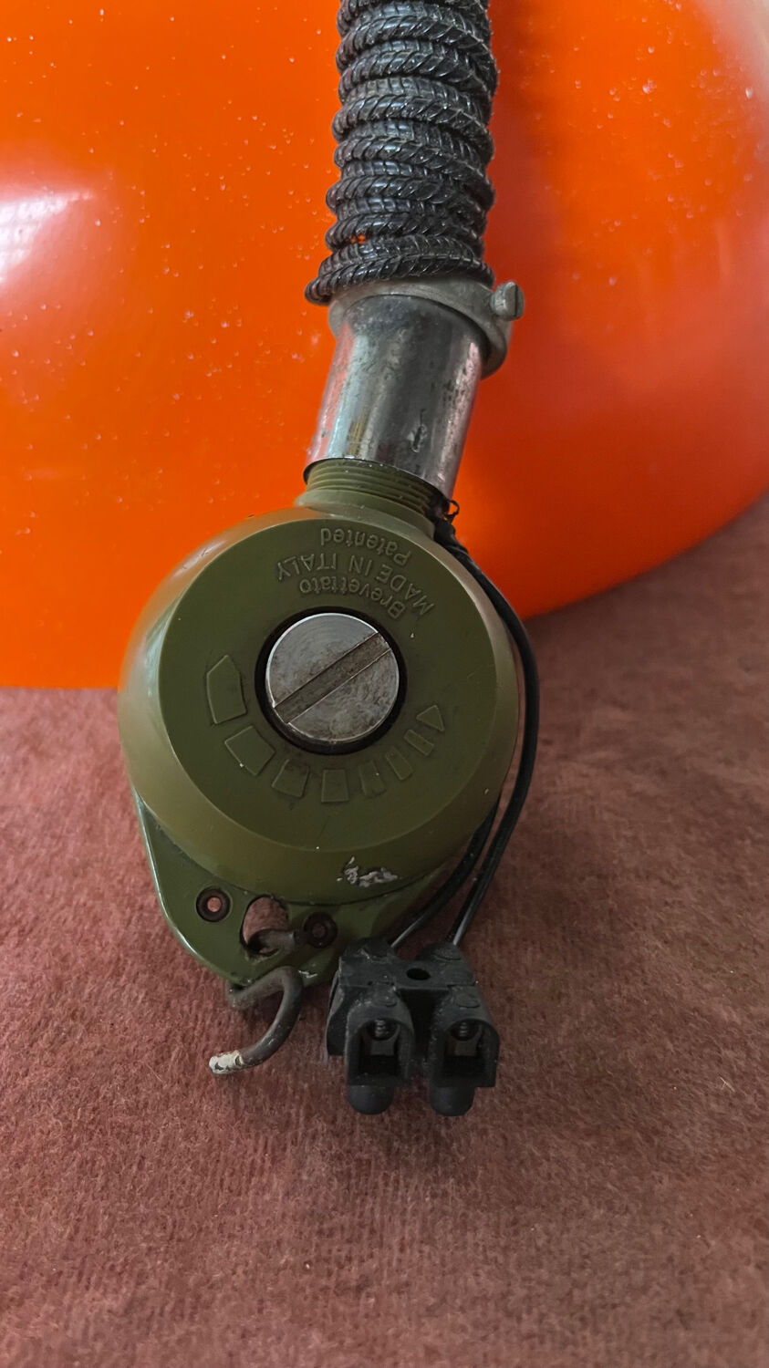 Orange globe pendant lamp 80s