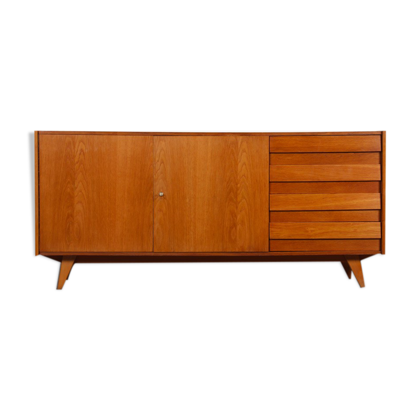 Oak row by Jiroutek for Interier Praha, model U-460, 1960