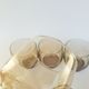 Set of 5 vintage 70s smoked glass water glass