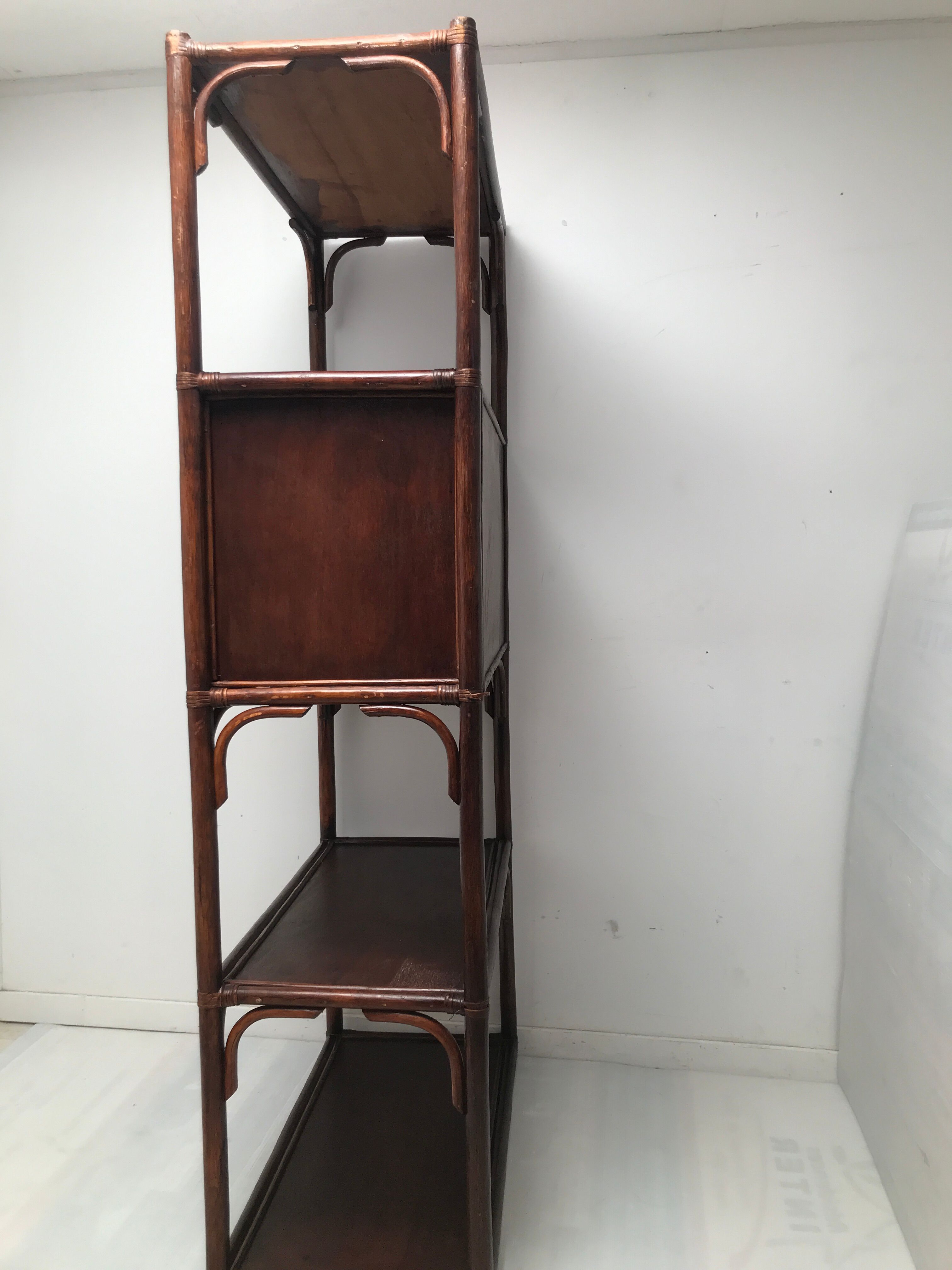 Library Vintage bamboo shelf colonial style