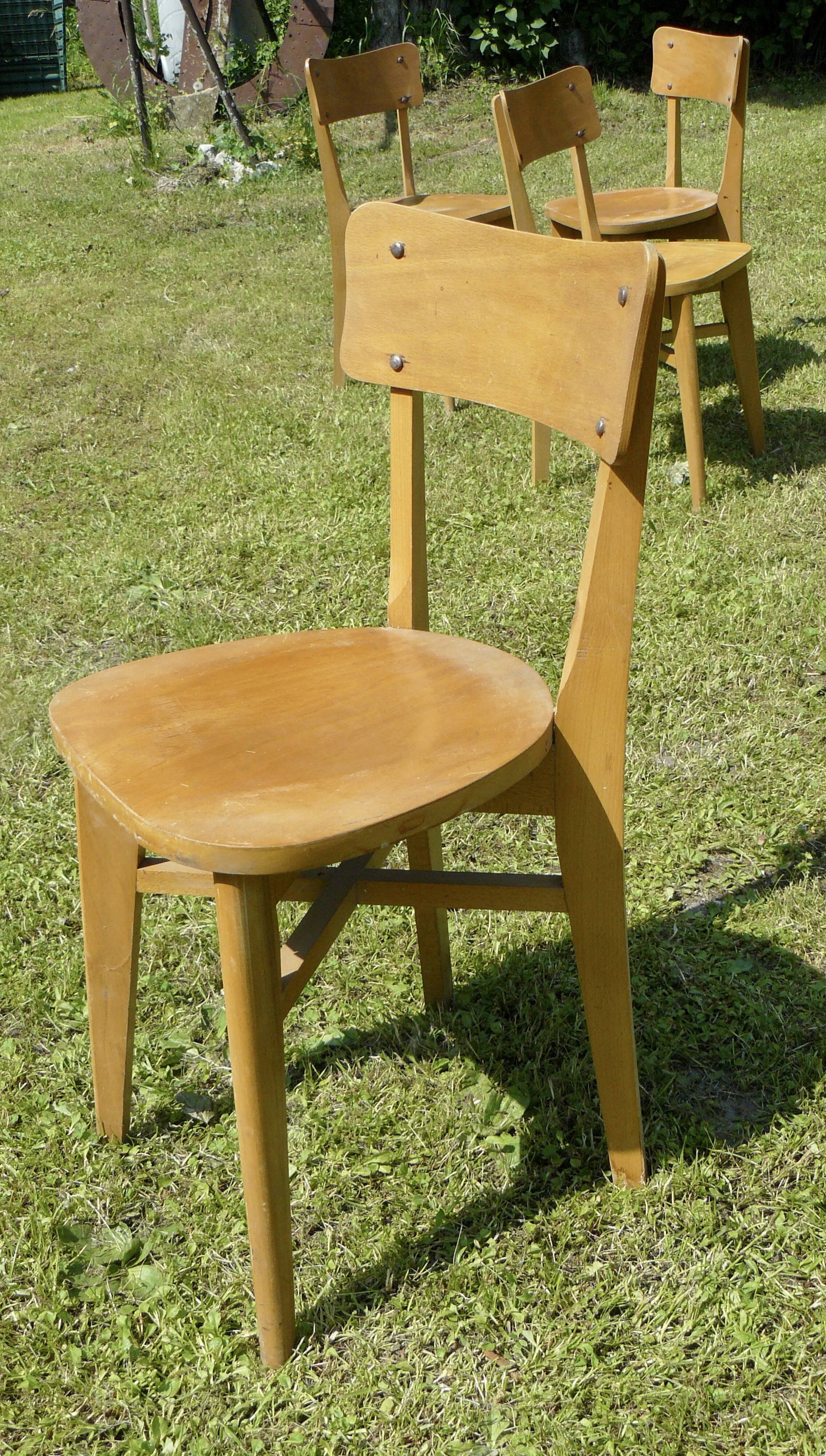 Série de 4 chaises bistrot vintage 1940