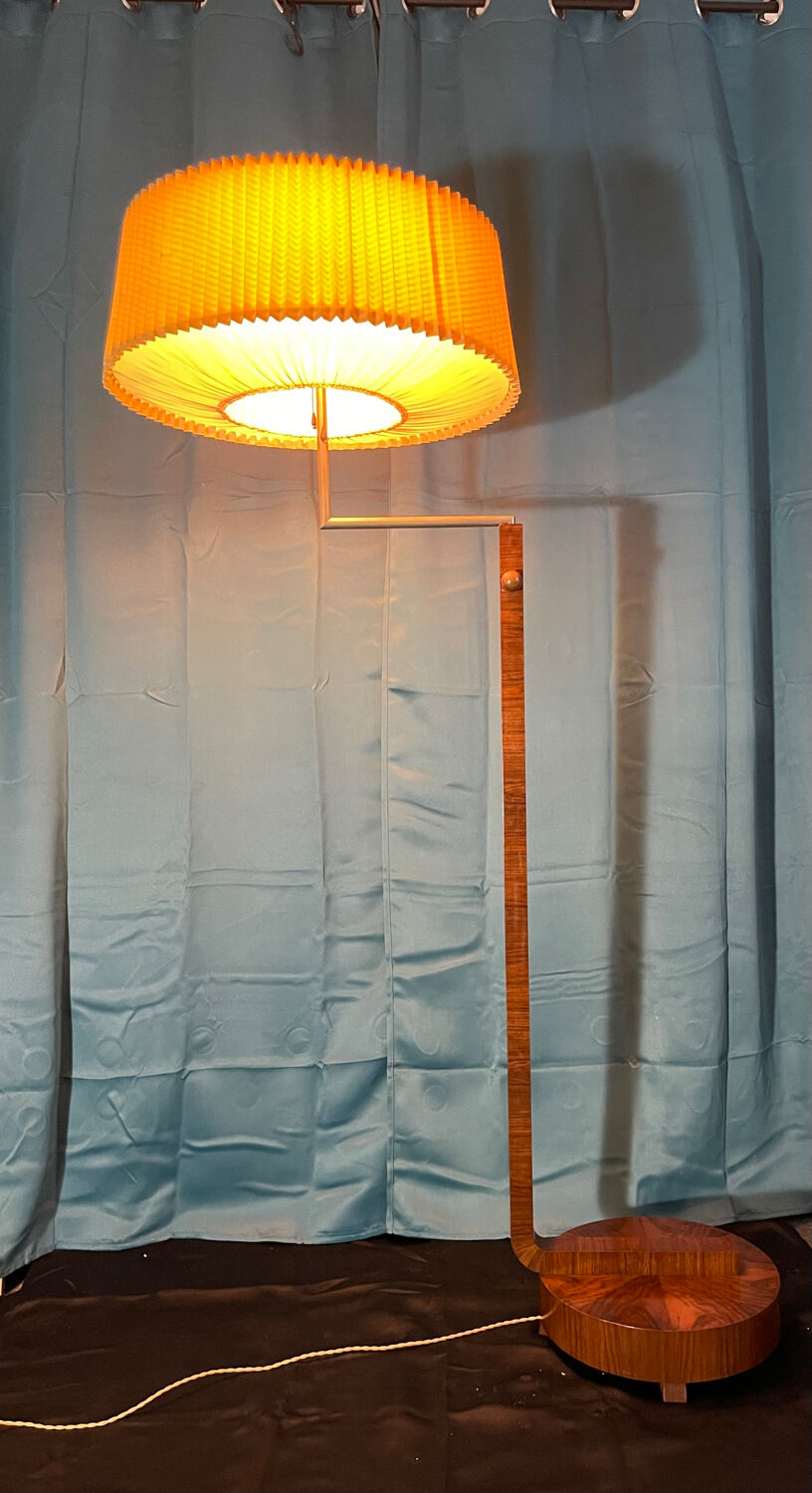 Floor lamp, art deco reader 1930 rosewood