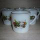 Opaline glass cups decorations OPEL 6 pieces