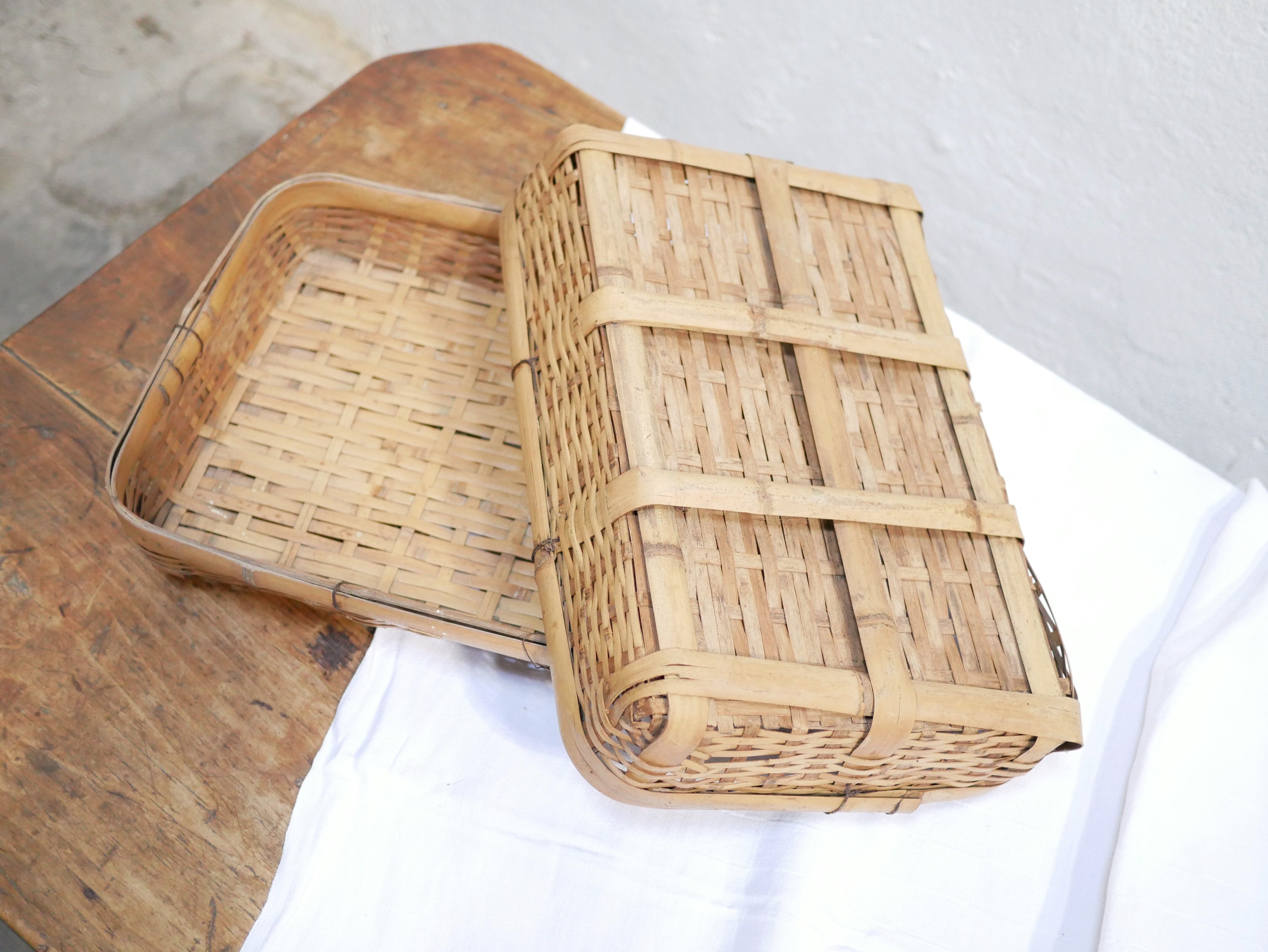 Vintage rattan basket