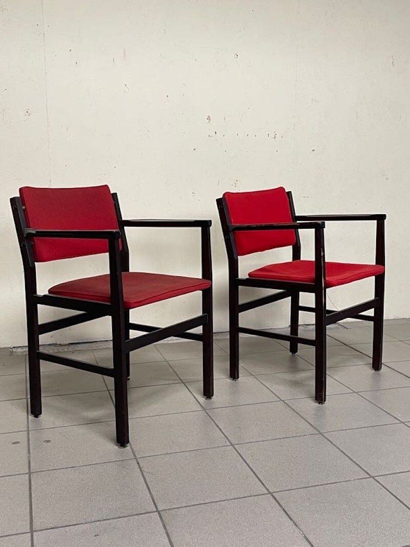 Armchairs with armrests, 1960s, set of 2