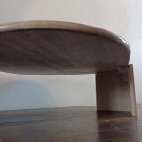 Large travertine coffee table drop shape