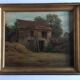 Ferme XIXe huile sur bois cadre bois doré