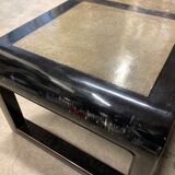 Rectangular coffee table wood and granite