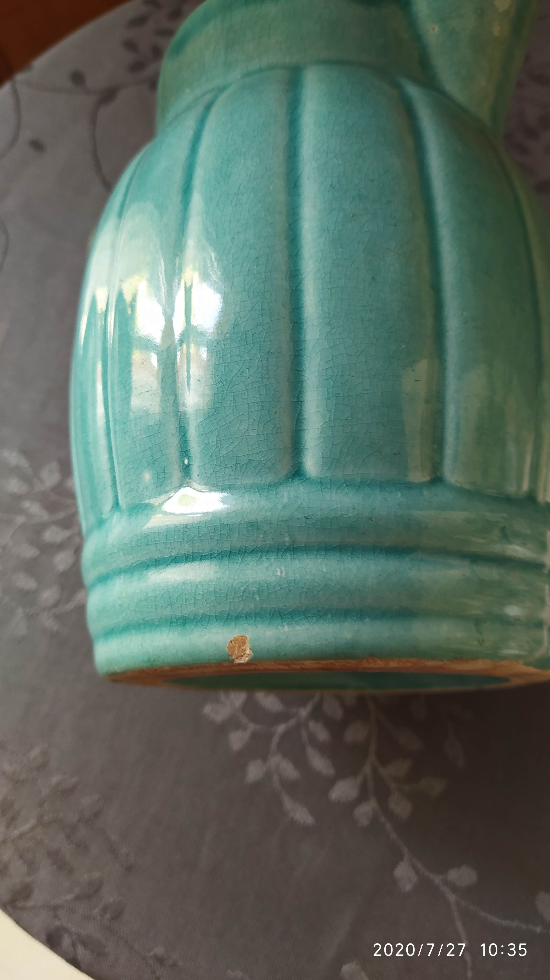 Old orchie ceramic pitcher
