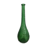 Italian carafe in green empoli glass with bubble pattern