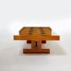 Large modernist coffee table in oak petrified wood slate 1960Large modernist coffee table in oak