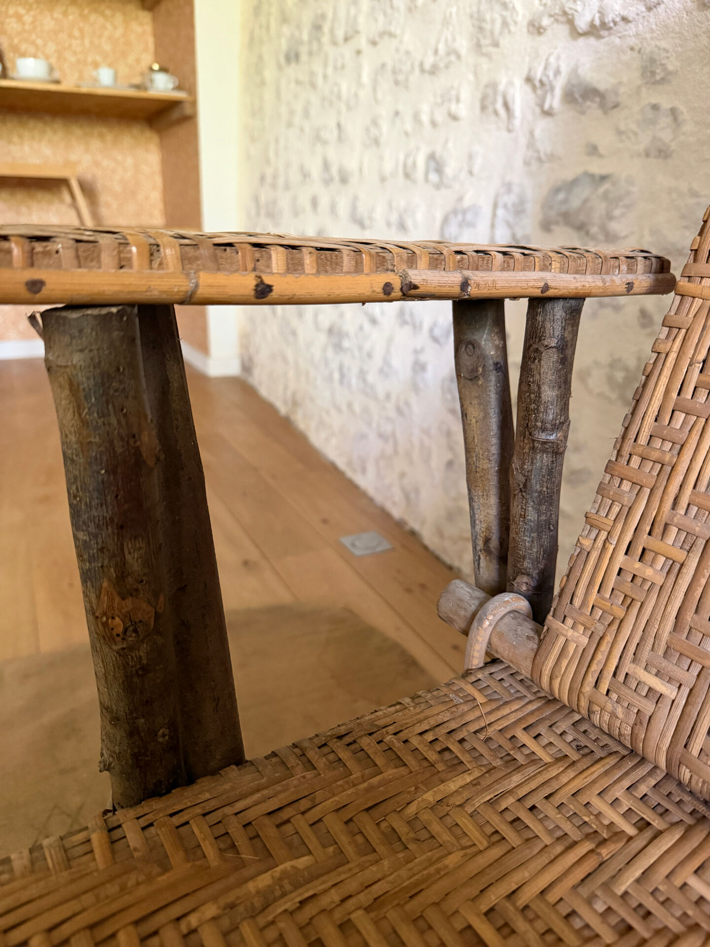 Chaise longue en rotin