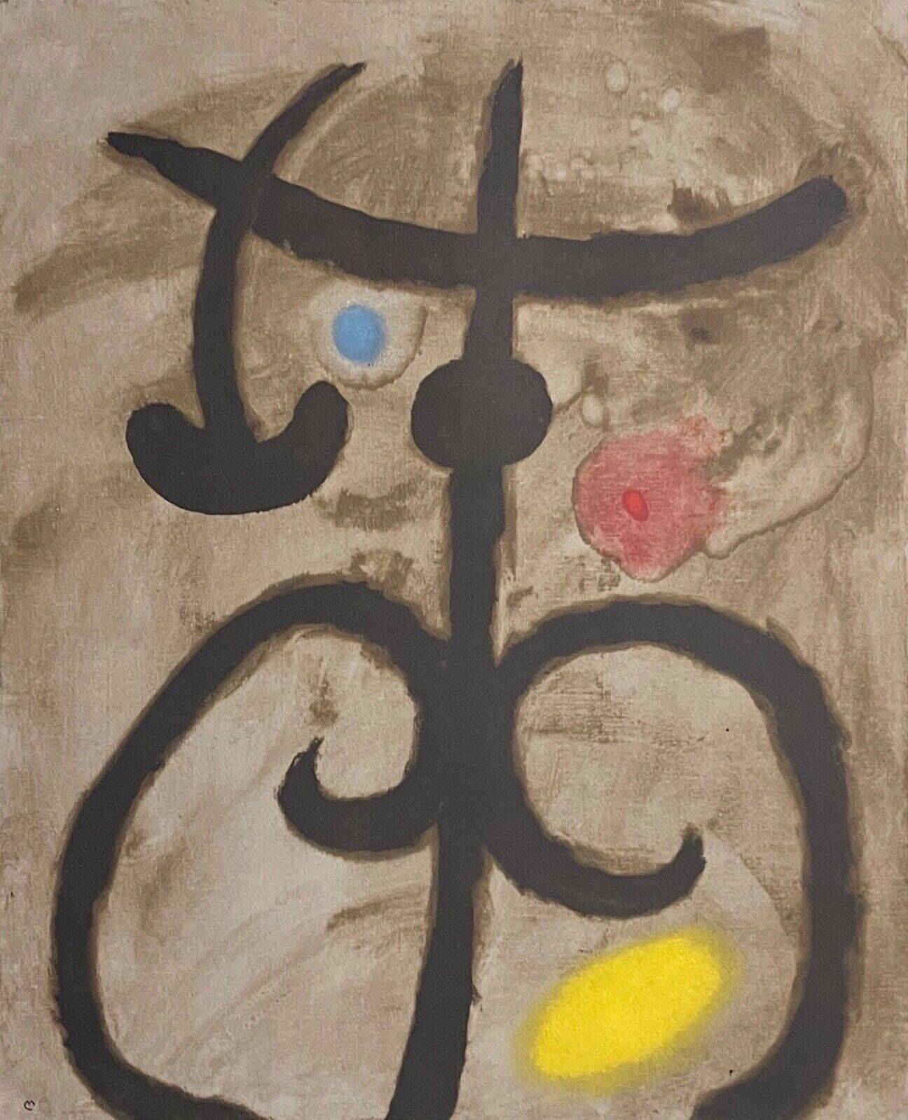 Joan Miro Lithograph “Composition 11” Seated woman 56x45cm 1960 Maeght 1965