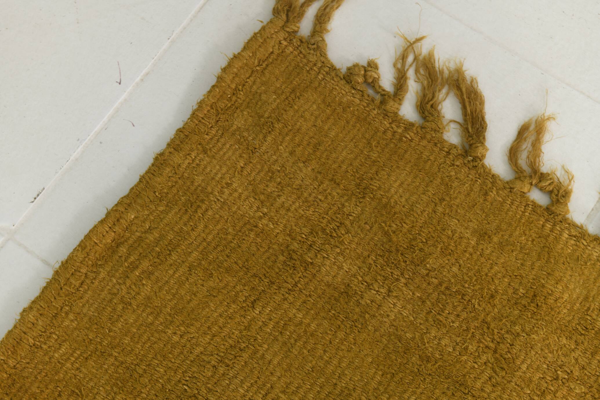 Turkish Dark Mustard Vintage Kilim Rug, 135x268Cm