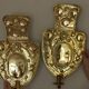 Large Baroque Style Mid-Century Brass Swedish Sconces