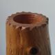 Vintage brutalist hand-carved burl wood vase