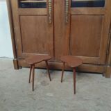 Pair of teak tripod selettes