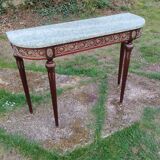 Console ancienne style louis xvi avec plateau marbre