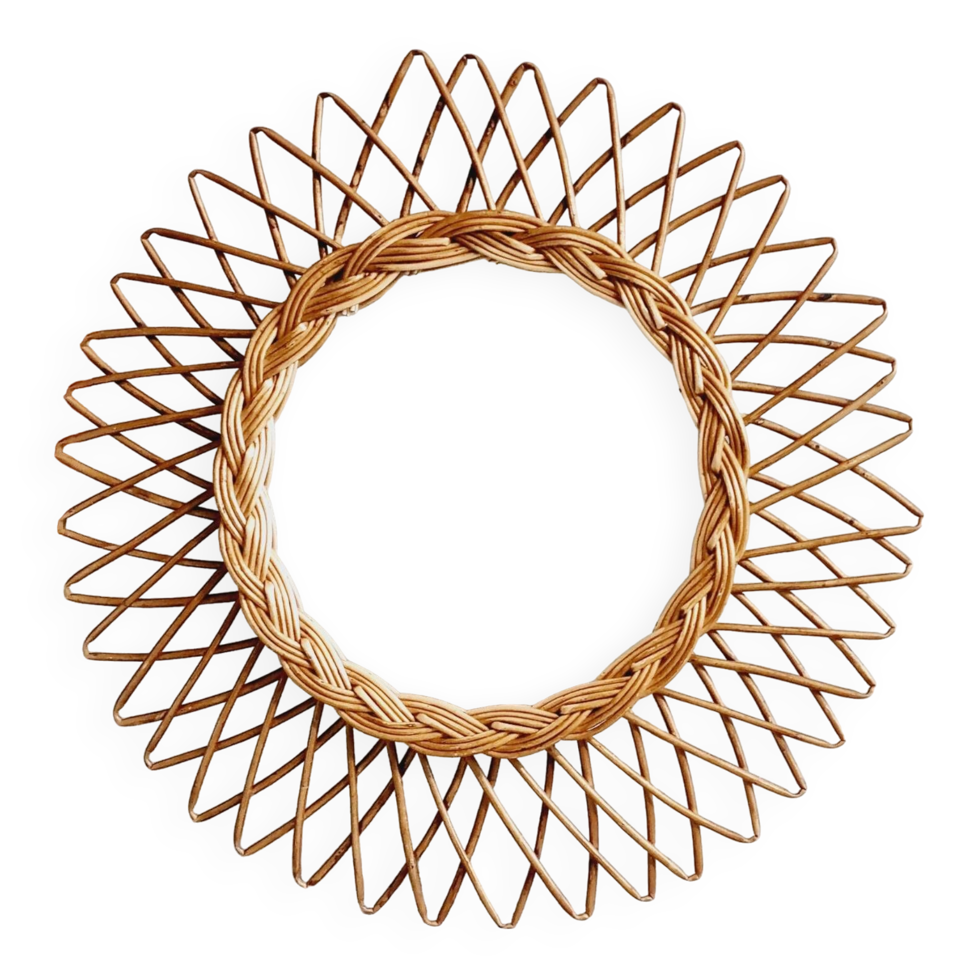 Rattan sun mirror