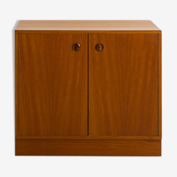 Teak chest of drawers with 2 swing doors