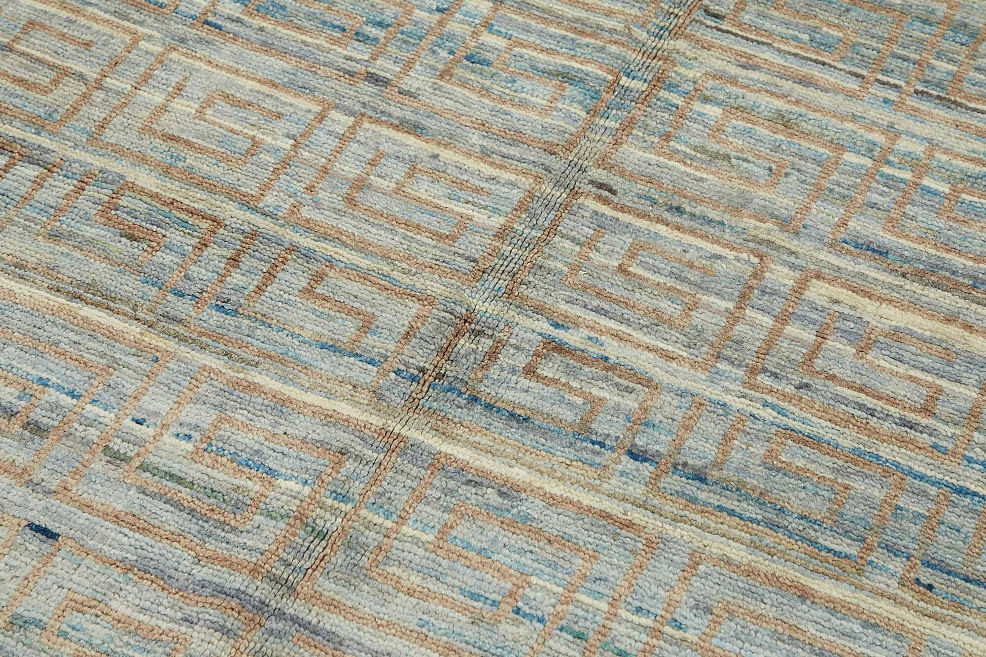 Handmade Turkish One of a Kind 165 cm x 229 cm Blue Wool Carpet