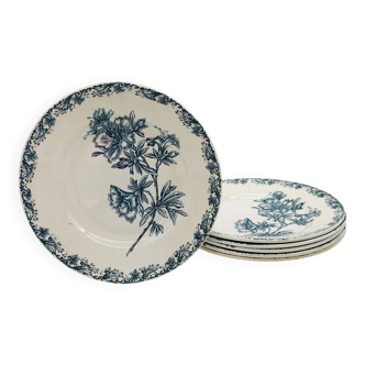6 Assiettes plates “St-Amand- Grands Établissements Céramique"