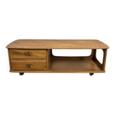 Table basse,meuble rangement en orme massif Ercol Minerva 1980