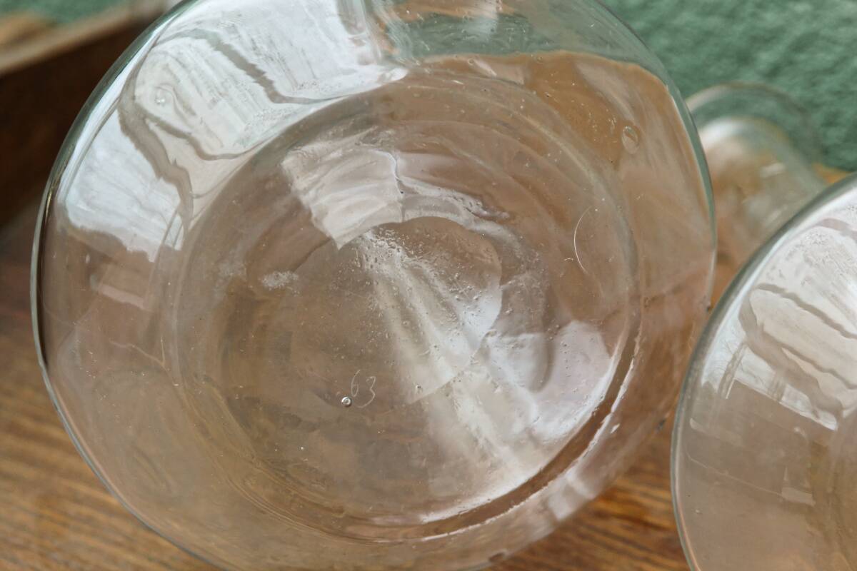 Pair of glass carafes, art deco