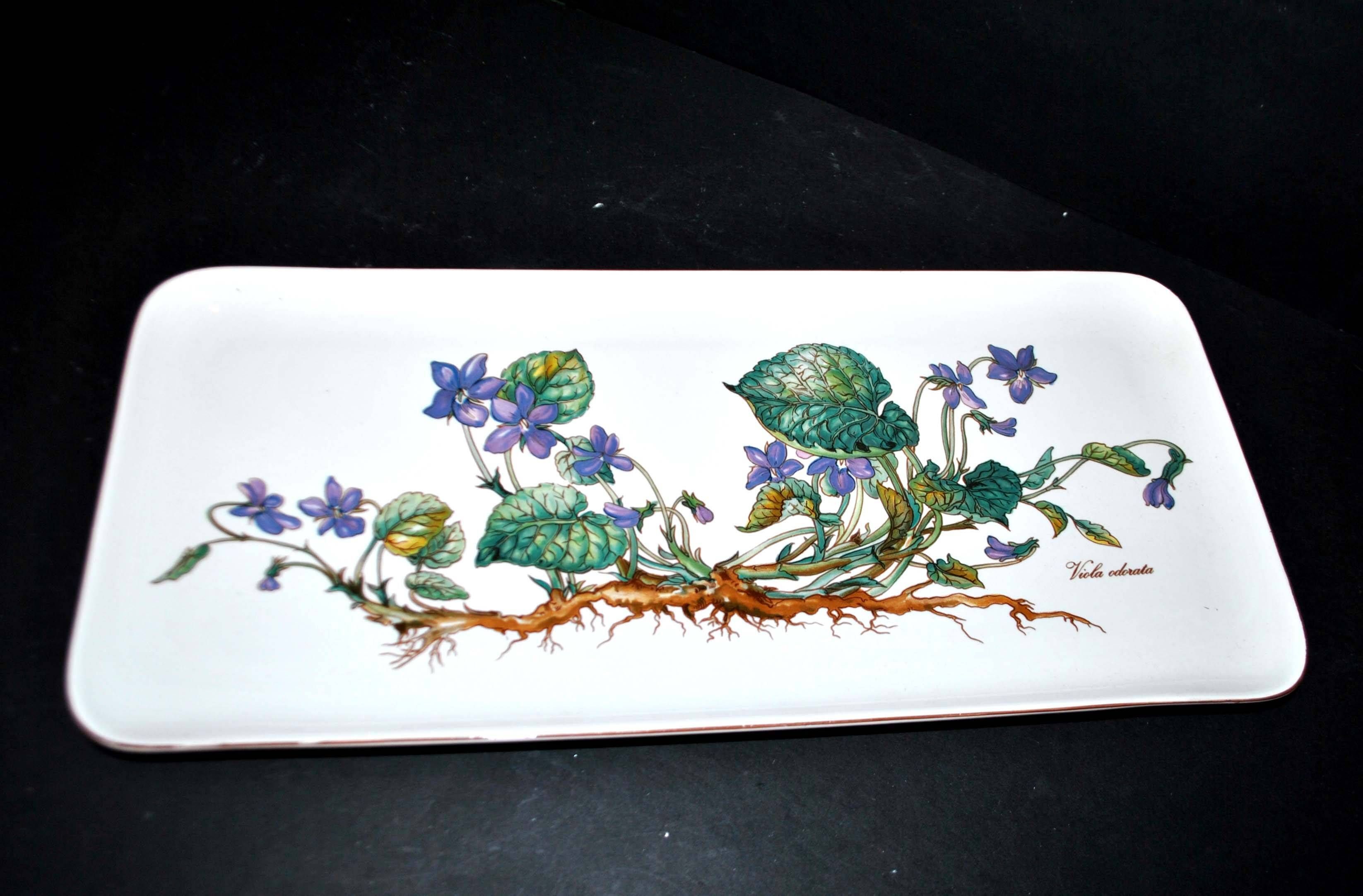 Vintage cake dish - Botanica porcelain platter by Villeroy & Boch "viola odorata"