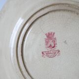 Set of 4 flat plates in Iron Earth, Gien "Capucines" model, late 19th century