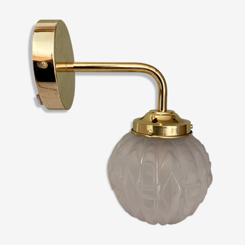 Vintage art deco glass globe elbow lamp