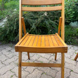 Vintage 1960s folding chairs in beech - set of 2 pieces.