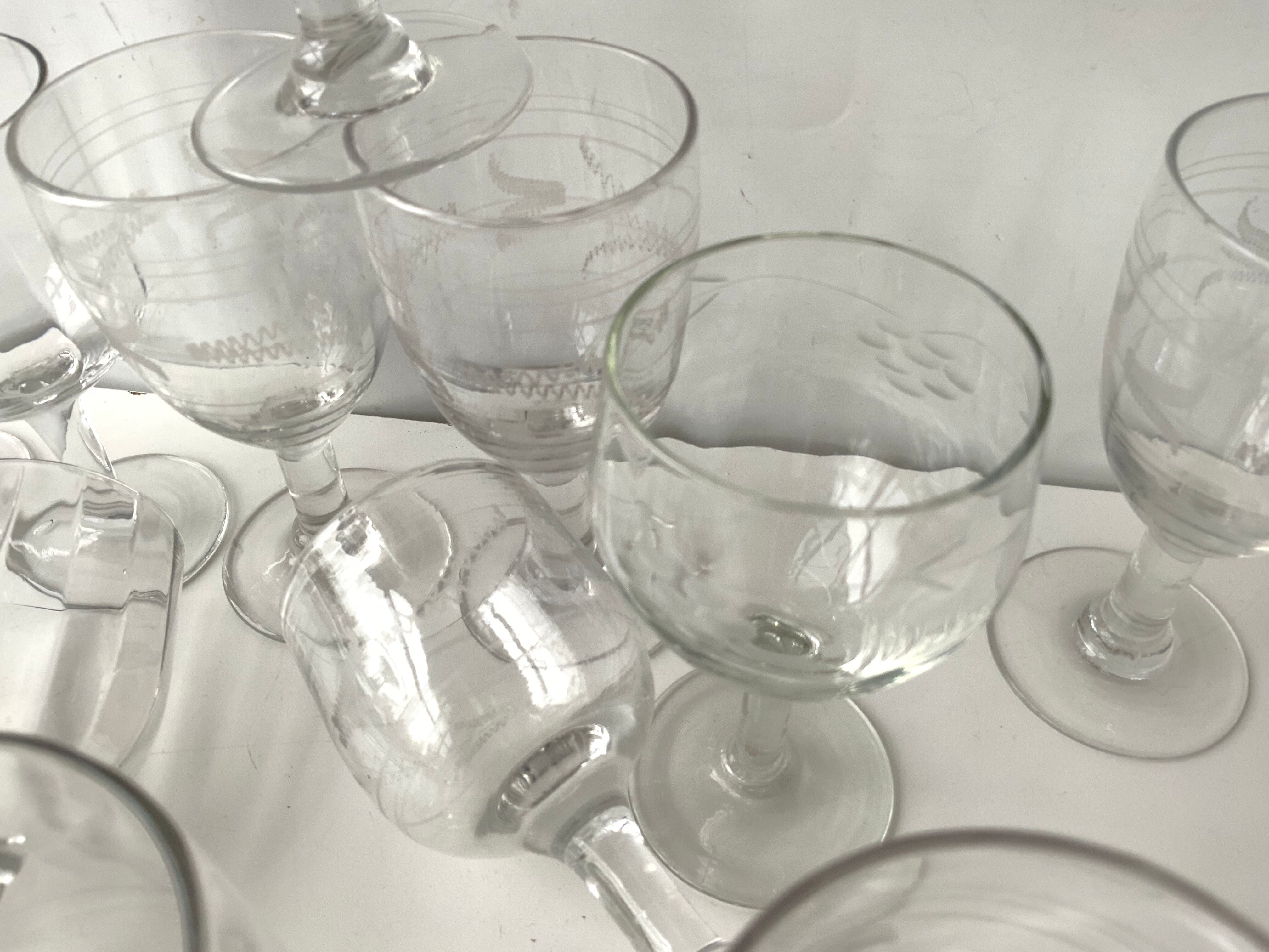 12 mismatched glasses