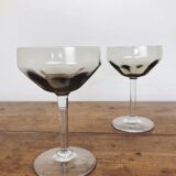 2 glasses of smoked glass champagne